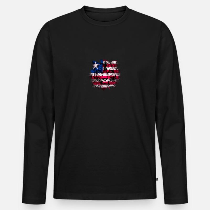 Liberia - Männer Premium Bio Langarmshirt - Schwarz