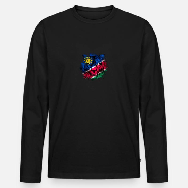Namibia - Männer Premium Bio Langarmshirt - Schwarz