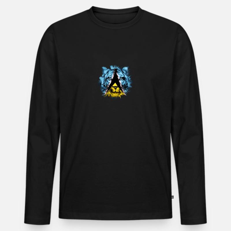 St. Lucia - Männer Premium Bio Langarmshirt - Schwarz