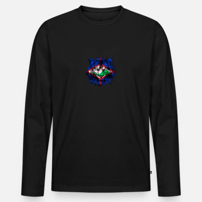 Sint Eustatius - Männer Premium Bio Langarmshirt - Schwarz