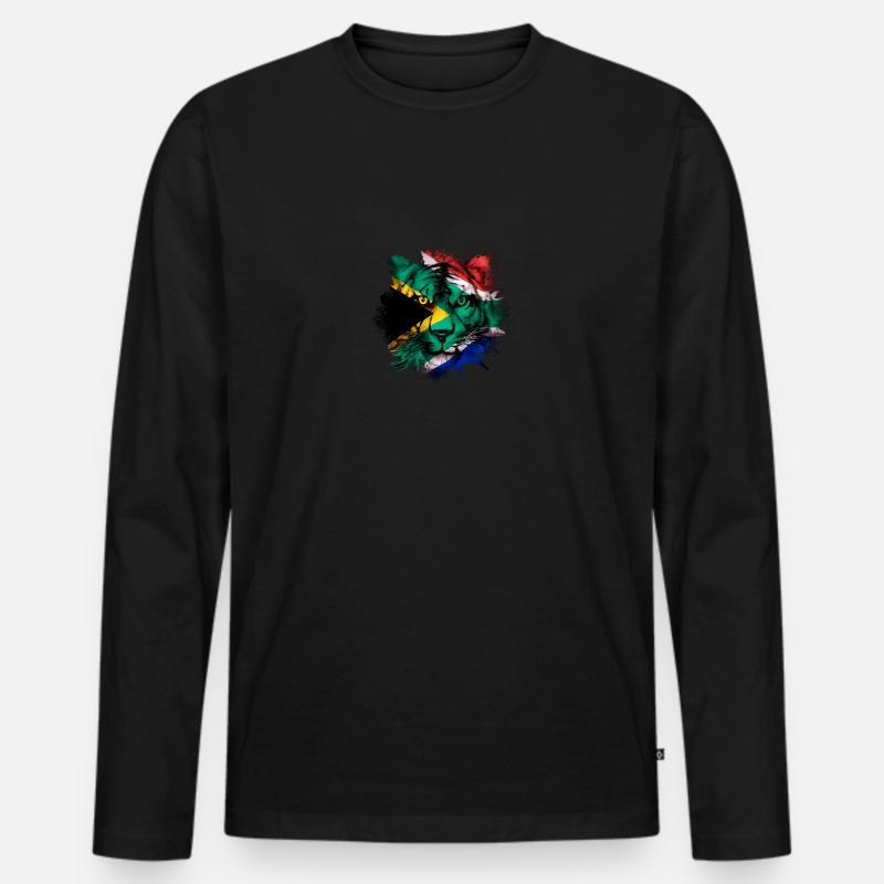 Südafrika - Männer Premium Bio Langarmshirt - Schwarz