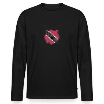 Trinité-et-Tobago - T-shirt manches longues Premium bio Homme - noir - Devant - Nico (187cm)
