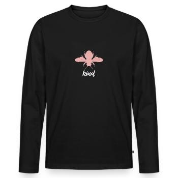 Pink Bee Child Bee Be Child - Men's Premium Organic Long Sleeve Shirt - black - Front - Nico (187cm)