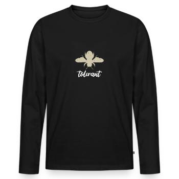 Beige Bee Tolerant Biene Be Tolerant - T-shirt manches longues Premium bio Homme - noir - Devant - Nico (187cm)