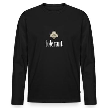 Beige Bee Tolerant Biene Be Tolerant - T-shirt manches longues Premium bio Homme - noir - Devant - Nico (187cm)