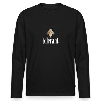 Rétro Bee Tolerant Biene Be Tolerant - T-shirt manches longues Premium bio Homme - noir - Devant - Nico (187cm)