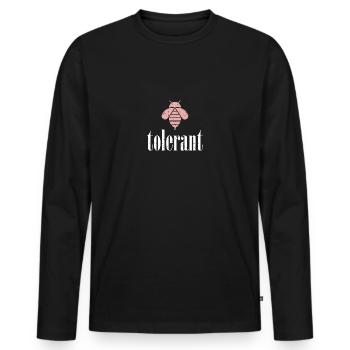 Abeille rose tolérante abeille être tolérante - T-shirt manches longues Premium bio Homme - noir - Devant - Nico (187cm)
