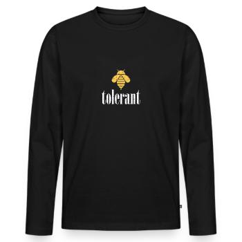 Abeille jaune tolérante Abeille tolérante Soyez tolérant - T-shirt manches longues Premium bio Homme - noir - Devant - Nico (187cm)