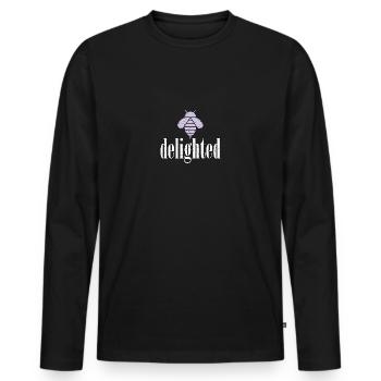 Purple Pastel Bee Abeille Ravi Soyez ravi - T-shirt manches longues Premium bio Homme - noir - Devant - Nico (187cm)