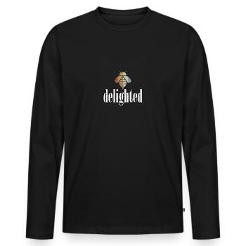 Retro Bee Delighted Biene Be Delighted - Men's Premium Organic Long Sleeve Shirt - black - Front - Nico (187cm)