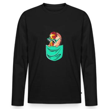Hot Dog Snack - Men's Premium Organic Long Sleeve Shirt - black - Front - Nico (187cm)
