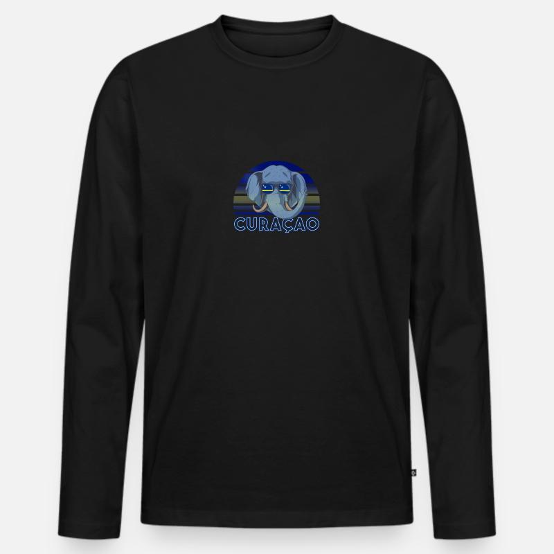 Curaçao - Männer Premium Bio Langarmshirt - Schwarz