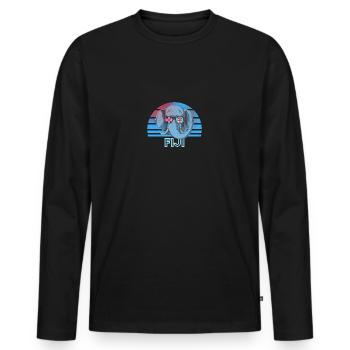 Fidji - T-shirt manches longues Premium bio Homme - noir - Devant - Nico (187cm)