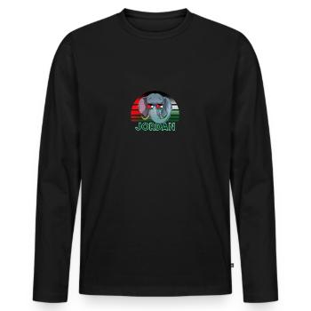 Jordan - Men's Premium Organic Long Sleeve Shirt - black - Front - Nico (187cm)