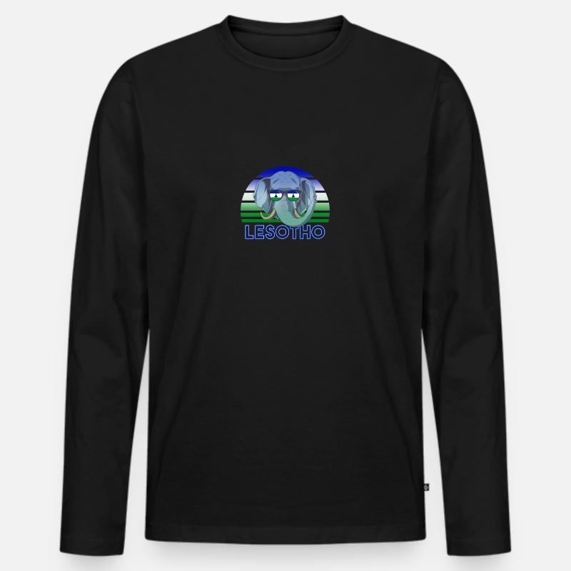 Lesotho - Männer Premium Bio Langarmshirt - Schwarz