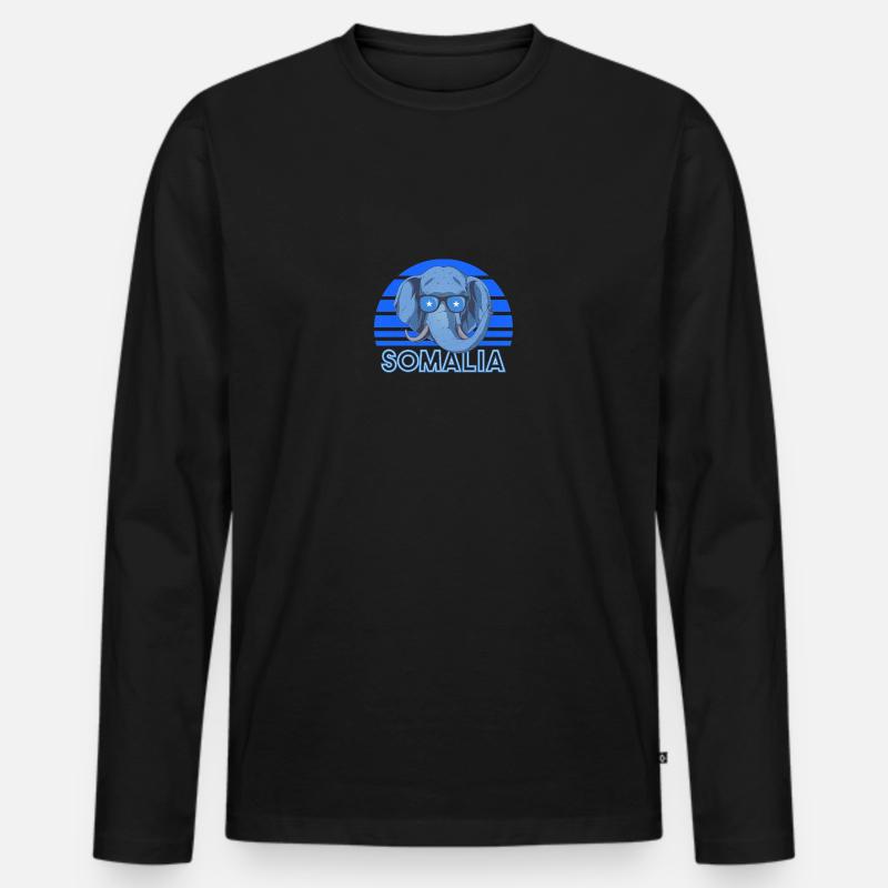 Somalia - Männer Premium Bio Langarmshirt - Schwarz