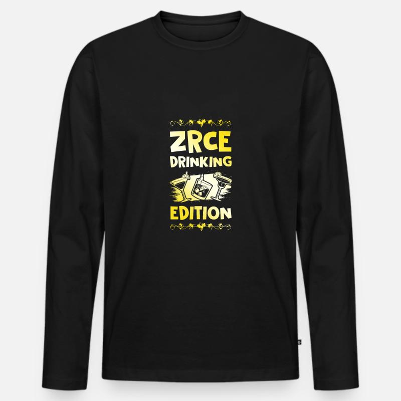 Zrce Drinking Spruch - Männer Premium Bio Langarmshirt - Schwarz