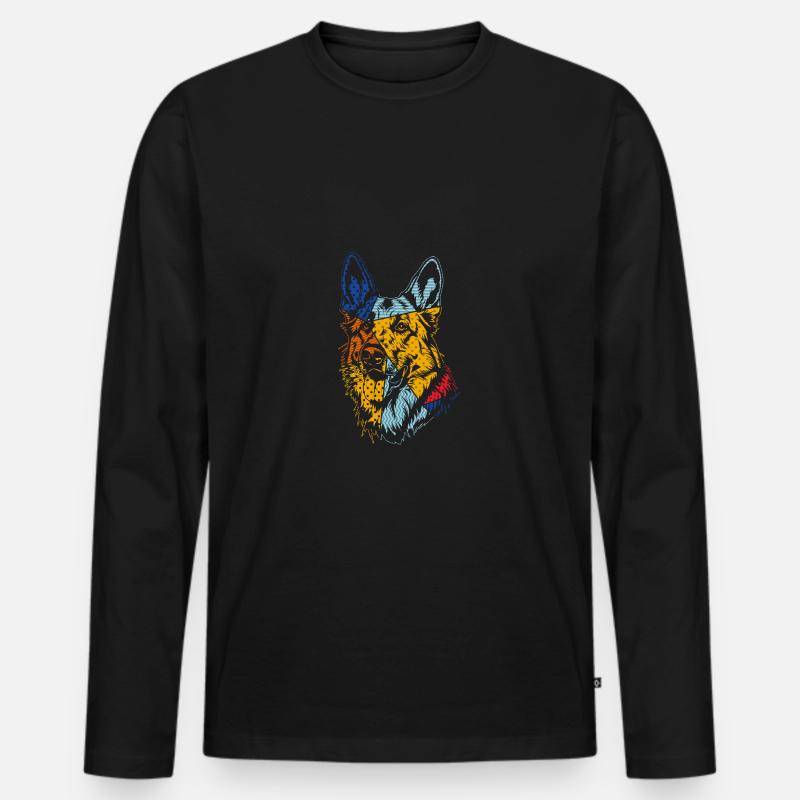 Hund Deutscher Schäferhund - Männer Premium Bio Langarmshirt - Schwarz