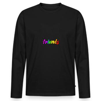 Amis - T-shirt manches longues Premium bio Homme - noir - Devant - Nico (187cm)