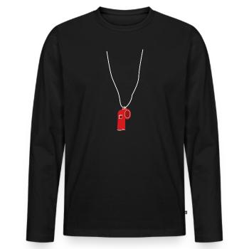 Bademeister Trillerpfeife Kette Kostüm - Männer Premium Bio Langarmshirt - Schwarz - Vorne - Nico (187cm)
