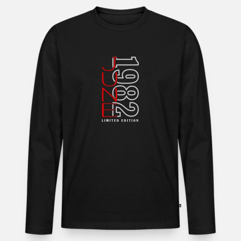 Juni 1982 - Männer Premium Bio Langarmshirt - Schwarz