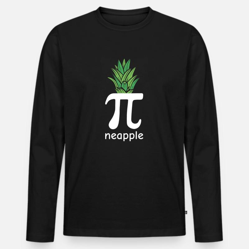 Math Pi-Pineapple Pi - Männer Premium Bio Langarmshirt - Schwarz