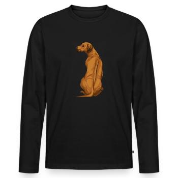 Cadeau de chien Rhodesian Ridgeback - T-shirt manches longues Premium bio Homme - noir - Devant - Nico (187cm)