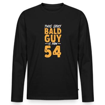 Bald Head Baldness Beard Bald Head - Men's Premium Organic Long Sleeve Shirt - black - Front - Nico (187cm)