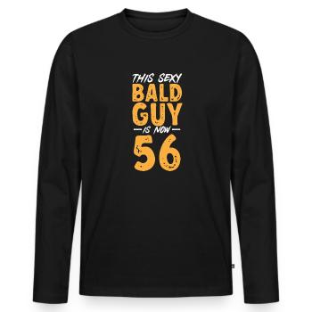 Bald Head Baldness Beard Bald Head - Men's Premium Organic Long Sleeve Shirt - black - Front - Nico (187cm)