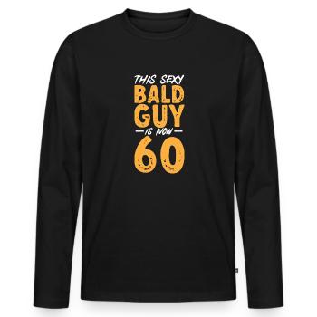 Bald Head Baldness Beard Bald Head - Men's Premium Organic Long Sleeve Shirt - black - Front - Nico (187cm)