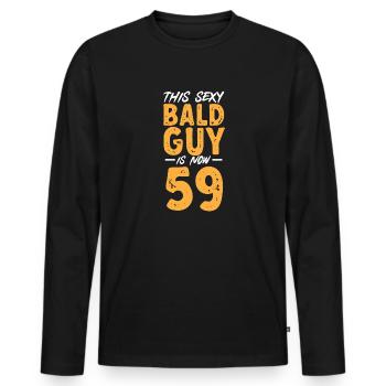 Glatze Kahlköpfigkeit Bart Glatzkopf - Männer Premium Bio Langarmshirt - Schwarz - Vorne - Nico (187cm)
