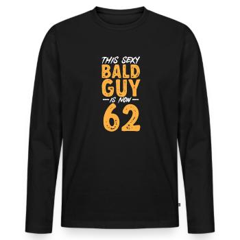 Bald Head Baldness Beard Bald Head - Men's Premium Organic Long Sleeve Shirt - black - Front - Nico (187cm)
