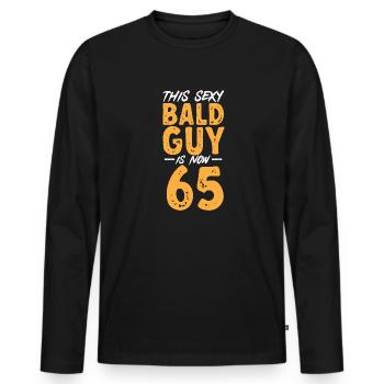 Bald Head Baldness Beard Bald Head - Men's Premium Organic Long Sleeve Shirt - black - Front - Nico (187cm)