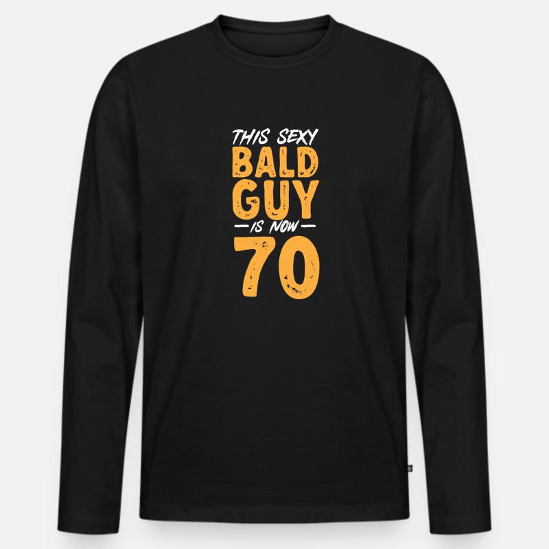 Glatze Kahlköpfigkeit Bart Glatzkopf - Männer Premium Bio Langarmshirt - Schwarz