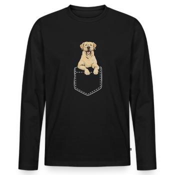 Labrador Retriever jaune - T-shirt manches longues Premium bio Homme - noir - Devant - Nico (187cm)