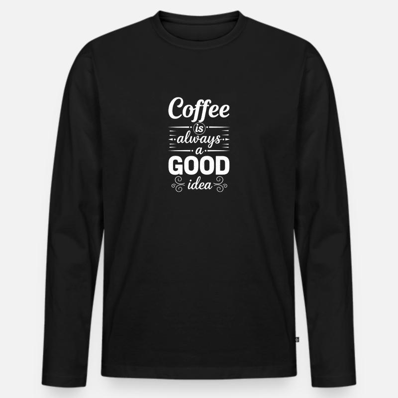 Coffeeshop - Männer Premium Bio Langarmshirt - Schwarz