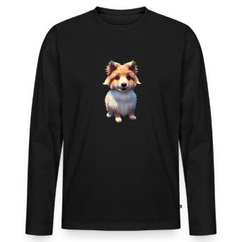Shiba Inu Dog - Shiba Inu - Men's Premium Organic Long Sleeve Shirt - black - Front - Nico (187cm)