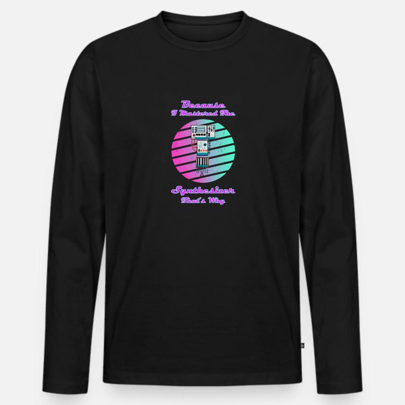 Synthesizer Synth Keyboard Elektronische Musiker - Männer Premium Bio Langarmshirt - Schwarz
