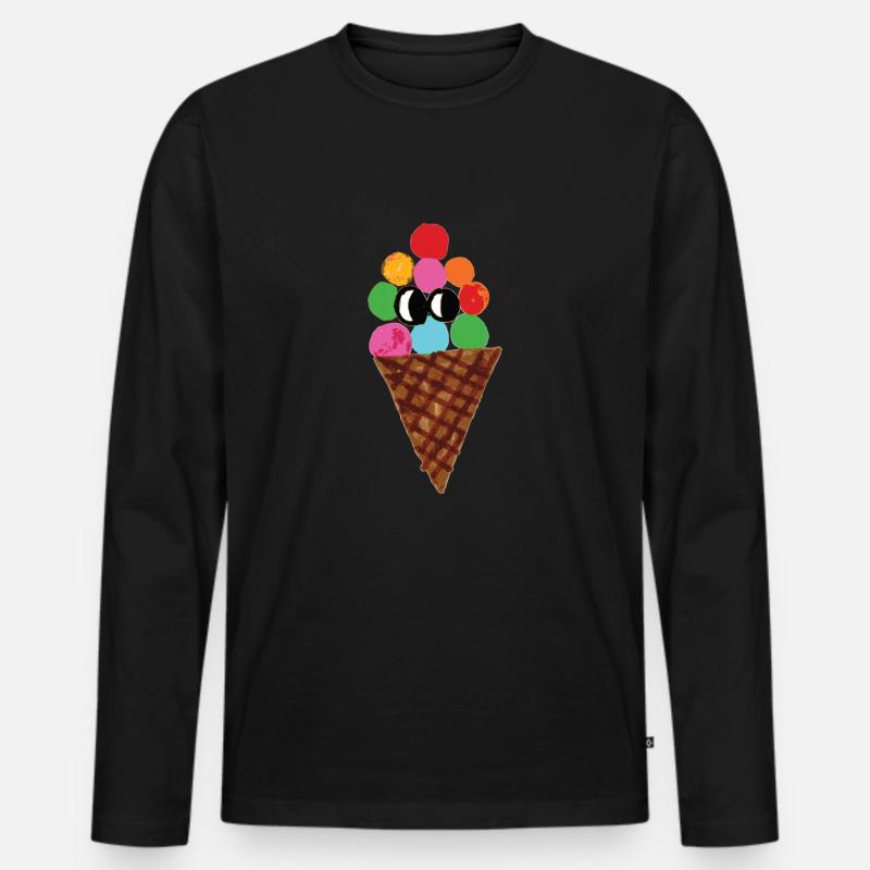 Eis - Männer Premium Bio Langarmshirt - Schwarz