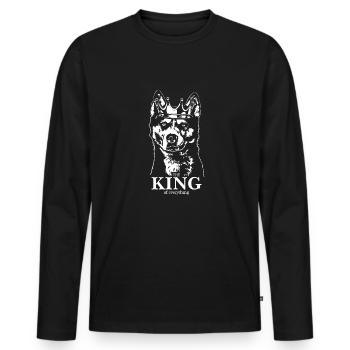 Siberian Husky King Dog Saying Dogs Wilsigns - Men's Premium Organic Long Sleeve Shirt - black - Front - Nico (187cm)