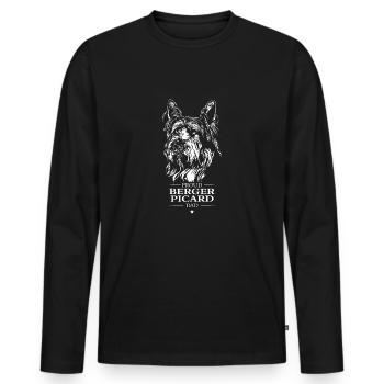 Berger Picard Dad Hunde Hund Wilsigns - Männer Premium Bio Langarmshirt - Schwarz - Vorne - Nico (187cm)