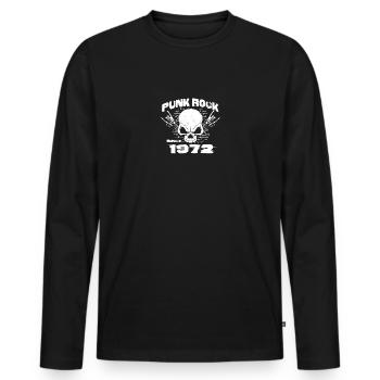 Punk Rock Since 1972 - Skull Rock Hands 52nd - Men's Premium Organic Long Sleeve Shirt - black - Front - Nico (187cm)