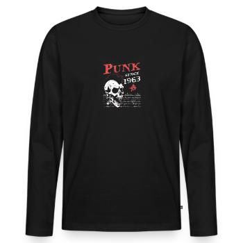Punk depuis 1963, Punks Not Dead, 61 ans et - T-shirt manches longues Premium bio Homme - noir - Devant - Nico (187cm)