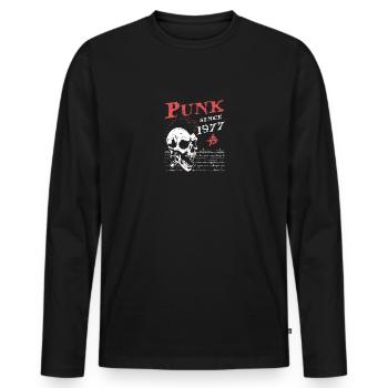 Punk depuis 1977, Punks Not Dead, 47 ans et - T-shirt manches longues Premium bio Homme - noir - Devant - Nico (187cm)