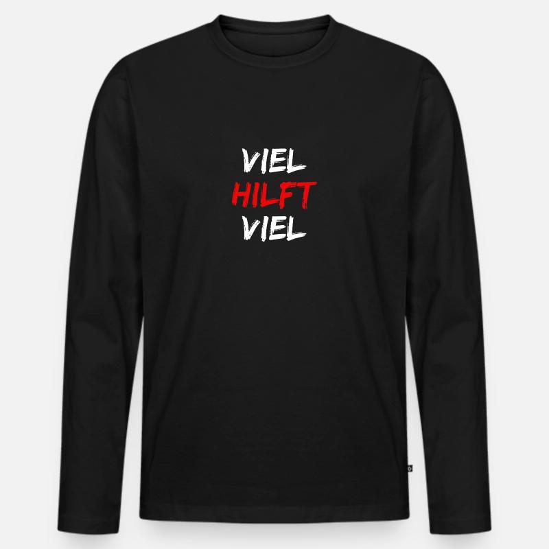 viel hilft viel - Männer Premium Bio Langarmshirt - Schwarz