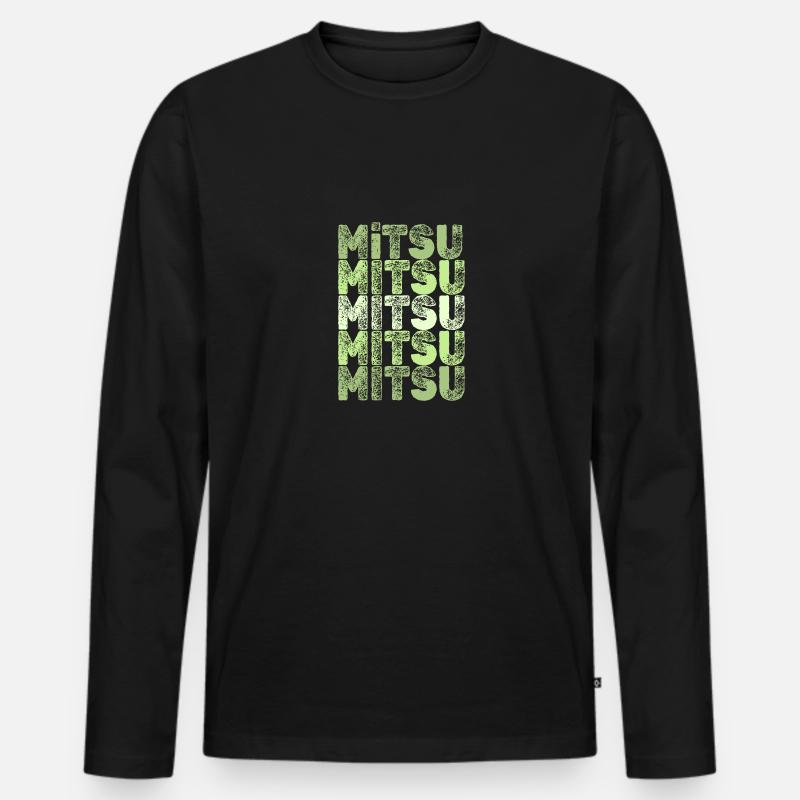 Mitsu als Mitsu - Männer Premium Bio Langarmshirt - Schwarz