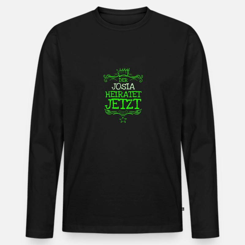 Bachelor Josia - Männer Premium Bio Langarmshirt - Schwarz