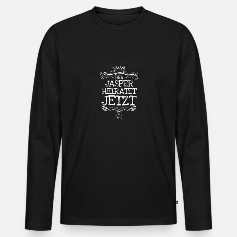 Jasper - Männer Premium Bio Langarmshirt - Schwarz