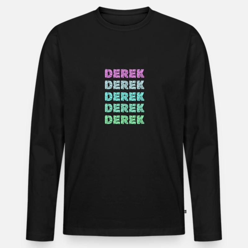 Derek Derek - Männer Premium Bio Langarmshirt - Schwarz