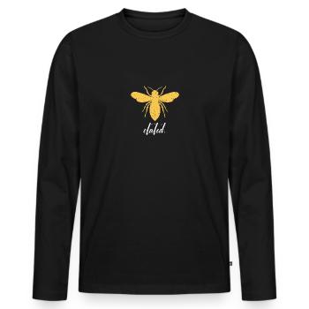 Yellow Bee Elated Bee Be Elated - Men's Premium Organic Long Sleeve Shirt - black - Front - Nico (187cm)
